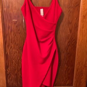 Red high low dress